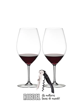 Conjunto 2 Taças Riedel Double Magnum + Saca-Rolha Pulltex ClickCut