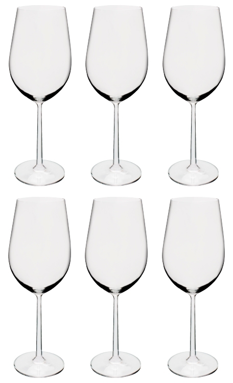 Conjunto 6 Taças de Cristal Titânio para Vinho 405ml