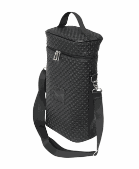 Maleta Térmica Boccati em Couro Vegano para 2 garrafas (preta)