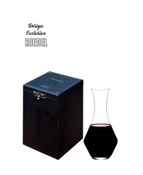 Decanter Riedel Merlot Caixa de Madeira revestida em courino