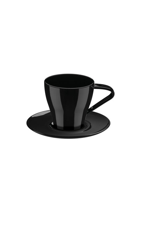 Xícara para café com pires - Preta