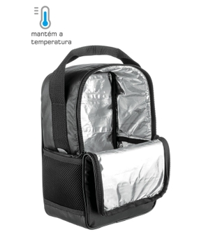 Maleta Térmica em Courino Boccati para 2 garrafas (preta)