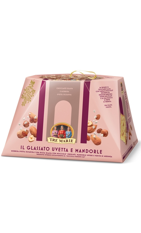 Panetone Tre Marie IL Glassato Uvetta e Mandorle 900g 
