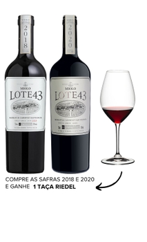 Vinho Miolo Lote 43 Safras 2018 | 2020 + Taça Riedel
