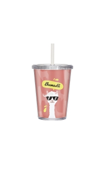 Copo Boccati Duplo 670ml com tampa e canudo (Lhama)