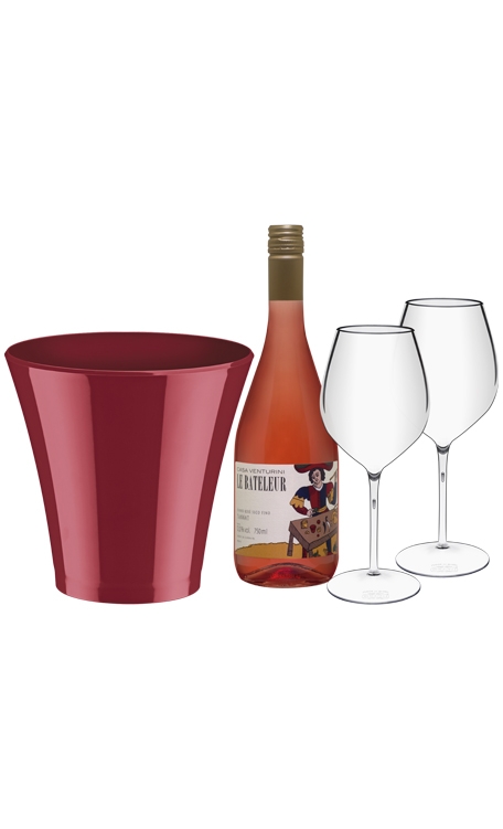 Champanheira com Vinho Casa Venturini Le Bateleur Rosé