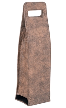 Maleta em Courino Boccati para 1 garrafa (marrom)