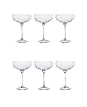 Conjunto 6 Taças de Cristal Titânio Bohemia para Espumante Coupe 290ml