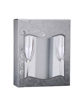 Caixa Boccati com Duas Taças de Espumante em Cristal