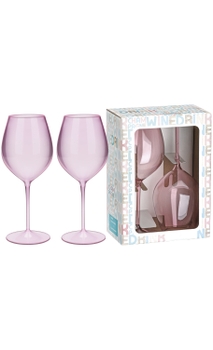 Conjunto 2 Taças para Vinho (rosa cristal)