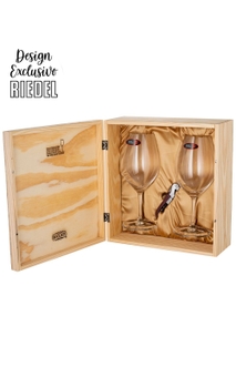 Kit Riedel Double Magnum com Saca-rolhas Koala em Caixa de Madeira
