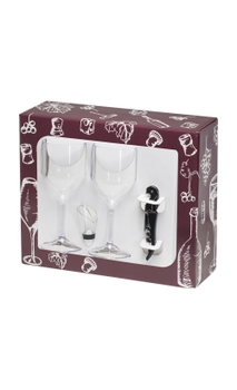 Conjunto com Taças e Acessórios para Vinho