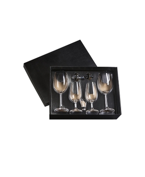 Caixa com Taças e Acessórios - Vinho