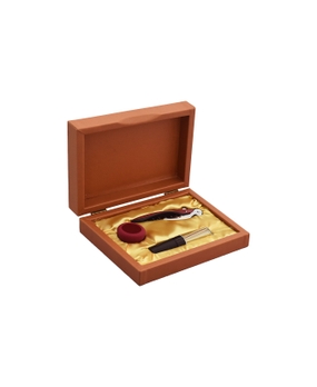 Caixa Madeira Boccati com 3 Acessórios para Vinho