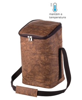 Maleta Térmica em Courino Boccati para 4 garrafas (marrom)