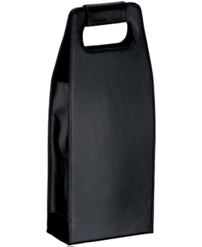 Maleta em Courino Boccati para 2 garrafas (preta)