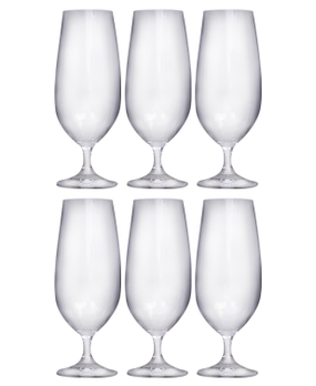 Conjunto 6 Taças de Cristal Titânio Bohemia para Cerveja 380ml