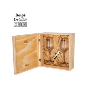 Kit Riedel Marie Jeanne com Saca-rolhas Koala em Caixa de Madeira