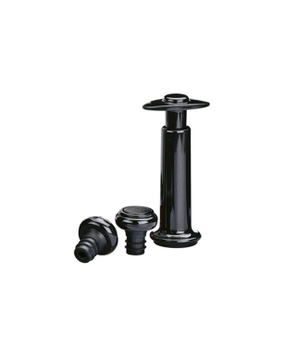 Bomba Salva-Vinho com 2 tampas (preto)