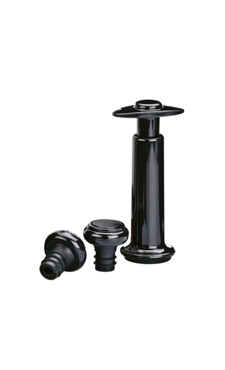 Bomba Salva-Vinho com 2 tampas (preto)