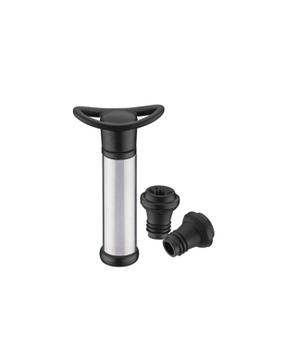 Bomba Salva-Vinho com 2 Tampas (prata)