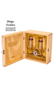 Kit Riedel Bar Beer em Caixa de Madeira