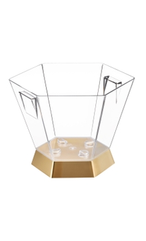 Champanheira Boccati Sextavada para 5 garrafas (base dourada marmorizada)