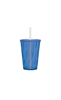 Copo Boccati Tropical 670ml com tampa e canudo (azul neon)