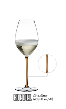 Taça Riedel Fatto a Mano Champagne (haste laranja)