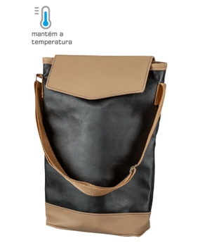 Maleta Térmica Boccati para 2 garrafas (preto e bege)