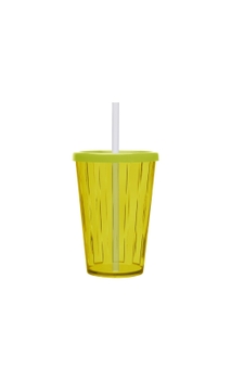 Copo Multiuso Boccati Tropical com tampa e canudo 670ml (verde neon)