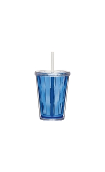 Copo Boccati Duplo 670ml com tampa e canudo (azul neon)