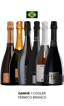 Combo Espumantes Premium Brasil (6 garrafas) + Cooler Térmico