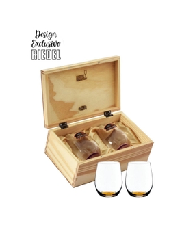Kit Riedel O Viognier I Chardonnay 320ml em Caixa de Madeira (base laranja)