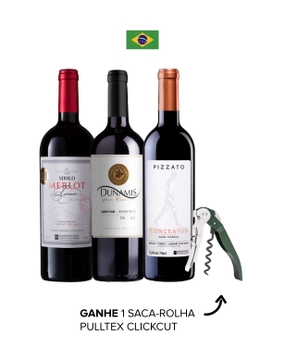 Combo Brasil Safra 2018 (3 garrafas) + Saca-Rolha Pulltex