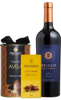 Kit Ovo Ferronatto + Barra Havanna + Valduga Origem Merlot