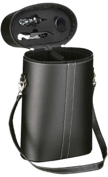 Maleta em Courino Boccati para 2 garrafas com acessórios