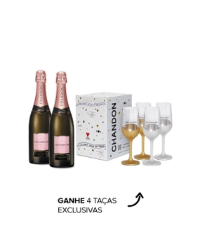 Kit 2 garrafas Chandon 750ml Brut Rosé + Chandon Box com 4 Taças Exclusivas