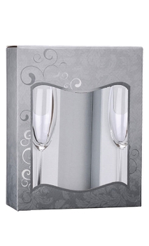 Caixa Boccati com Duas Taças de Espumante em Cristal