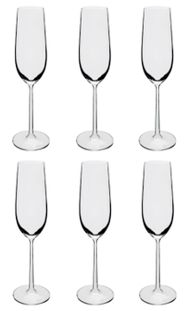 Conjunto 6 Taças de Cristal Titânio para Espumante 250ml