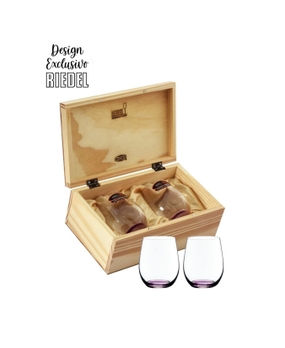 Kit Riedel O Viognier I Chardonnay 320ml em Caixa de Madeira (base lilás)