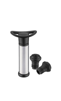 Bomba Salva-Vinho com 2 Tampas (prata)