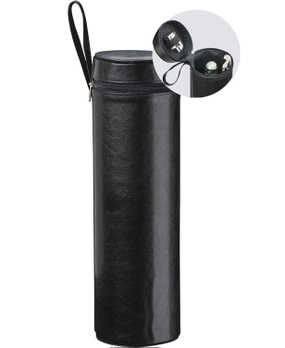 Tubete em Courino Boccati para 1 garrafa com acessórios (preto)