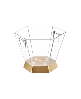 Champanheira Boccati Sextavada para 5 garrafas (base dourada marmorizada)