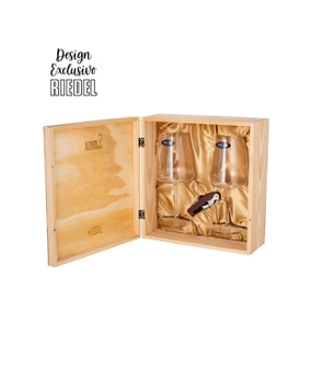 Kit Riedel Winewings com Saca-rolhas Koala em Caixa de Madeira