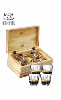 Kit Riedel Tumbler Coffee Glass 90ml em Caixa de Madeira 