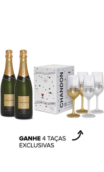 Kit 2 garrafas Chandon 750ml + Chandon Box com 4 Taças Exclusivas