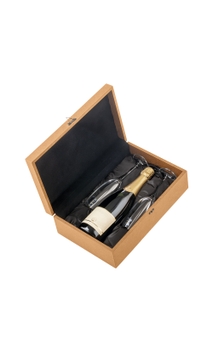 Caixa Madeira para 1 Garrafa e 2 Taças (marrom) 