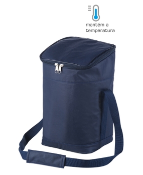Maleta Térmica em Courino Boccati para 4 garrafas (azul)