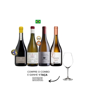 Combo Chardonnays Barricados (4 garrafas) + Taça Riedel